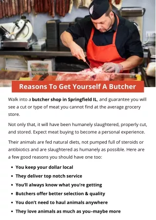 reasons to get yourself a butcher