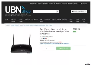 Buy Wireless N 4g Lte Mr Archer 600 Tplink Router 300mbps Online in Australia