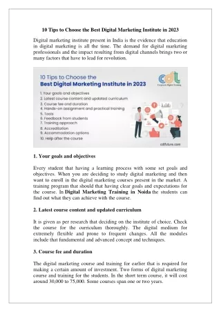 10 Tips to Choose the Best Digital Marketing Institute in 2023