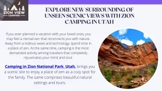 An Excellent Sunset Camping Tour in Zion National Park, Utah