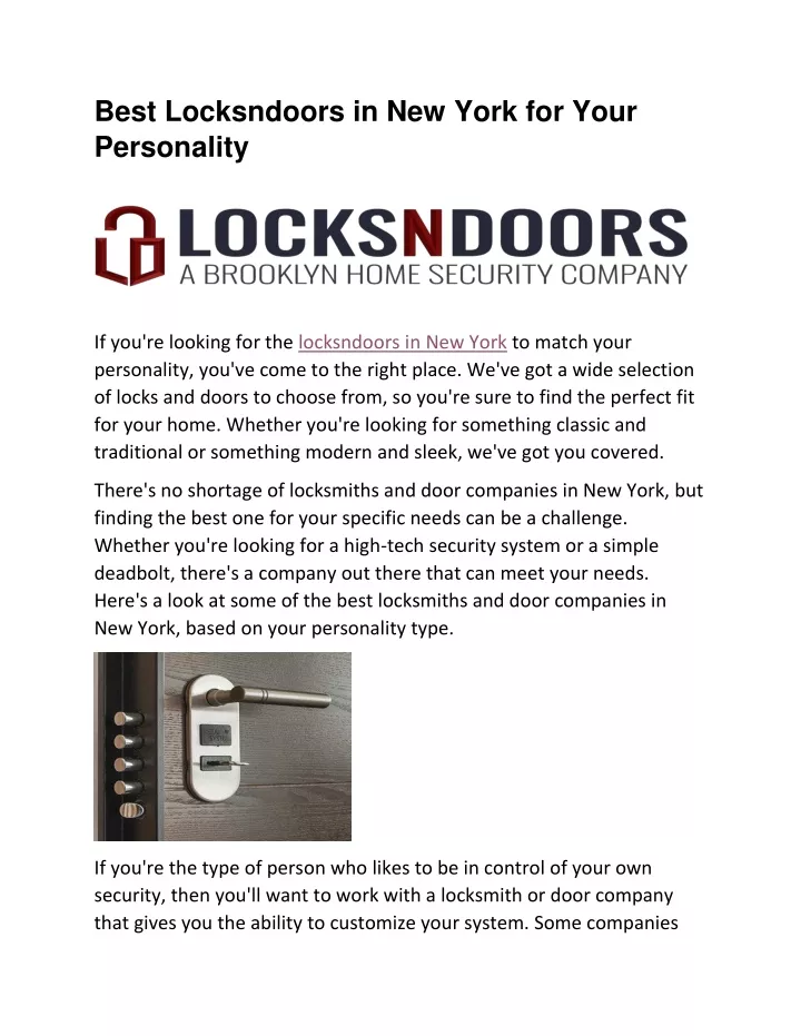 best locksndoors in new york for your personality