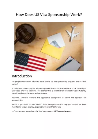how does us visa sponsorship work