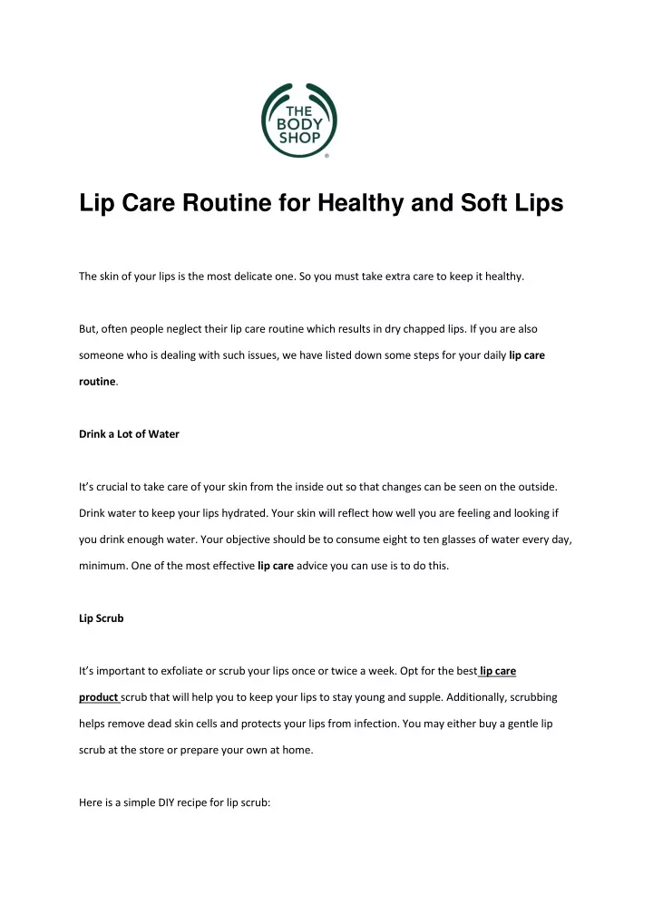 lip care routine for healthy and soft lips