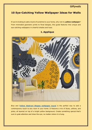 10 Eye-Catching Yellow Wallpaper Ideas for Walls