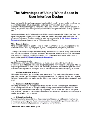 The Advantages of Using White Space in User Interface Design