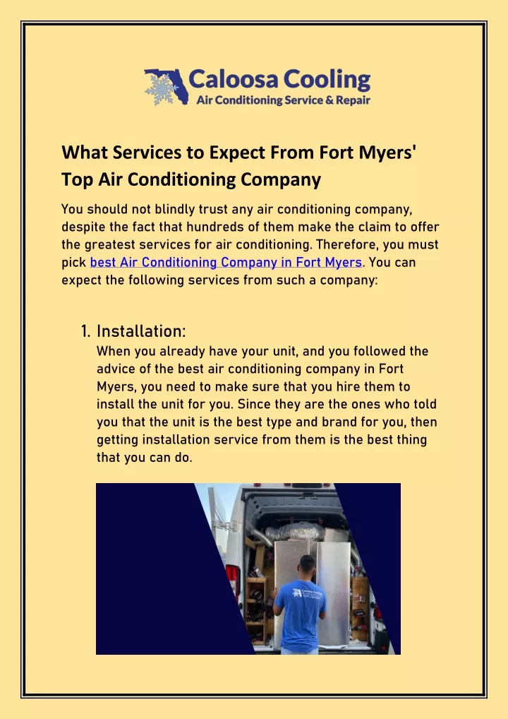 what services to expect from fort myers