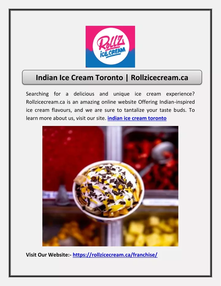 indian ice cream toronto rollzicecream ca