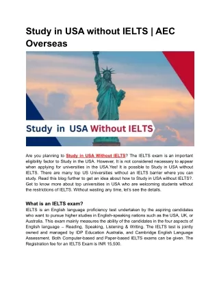 study in usa without ielts aec overseas