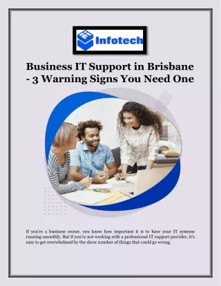Business IT Support in Brisbane - 3 Warning Signs You Need One