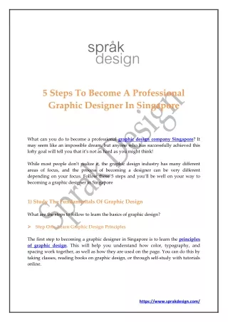 5 Steps To Become A Professional Graphic Designer In Singapore
