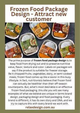 Frozen Food Package Design - Attract new customer