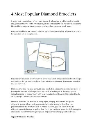 4 Most Popular Diamond Bracelets