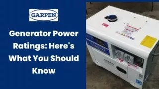 Generator Power Ratings: Here's What You Should Know