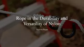 Rope in the Durability and Versatility of Nylon