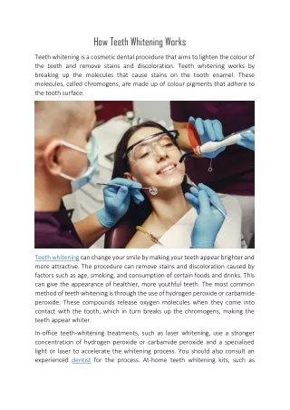 how teeth whitening works