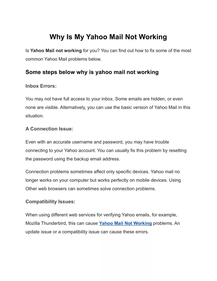 ppt-why-is-my-yahoo-mail-not-working-powerpoint-presentation-free