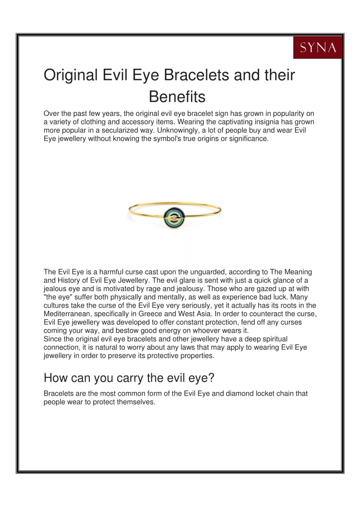 original evil eye bracelets and their benefits