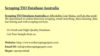 scraping tio database australia