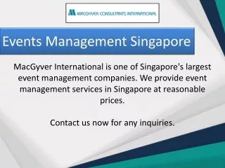 Events Management Singapore