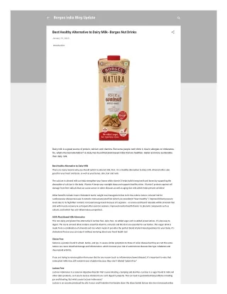 Best Healthy Alternative to Dairy Milk- Borges Nut Drinks
