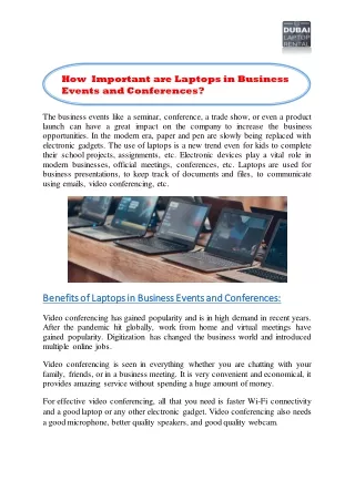 how important are laptops in business events