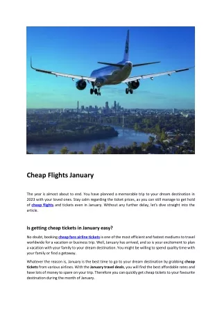 Cheap Flights in January