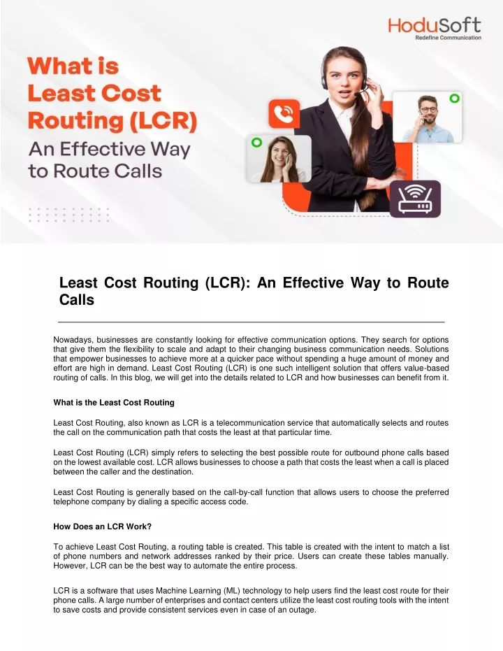 least cost routing lcr an effective way to route