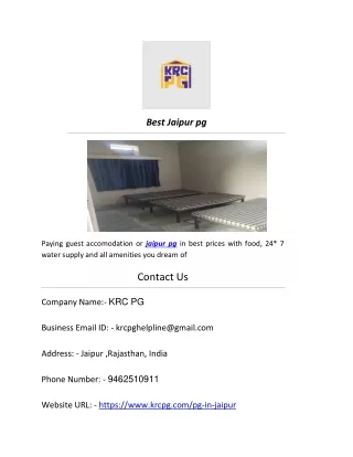 Best Jaipur pg