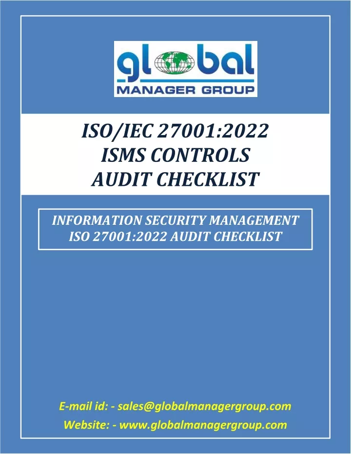 iso iec 27001 2022 isms controls audit checklist