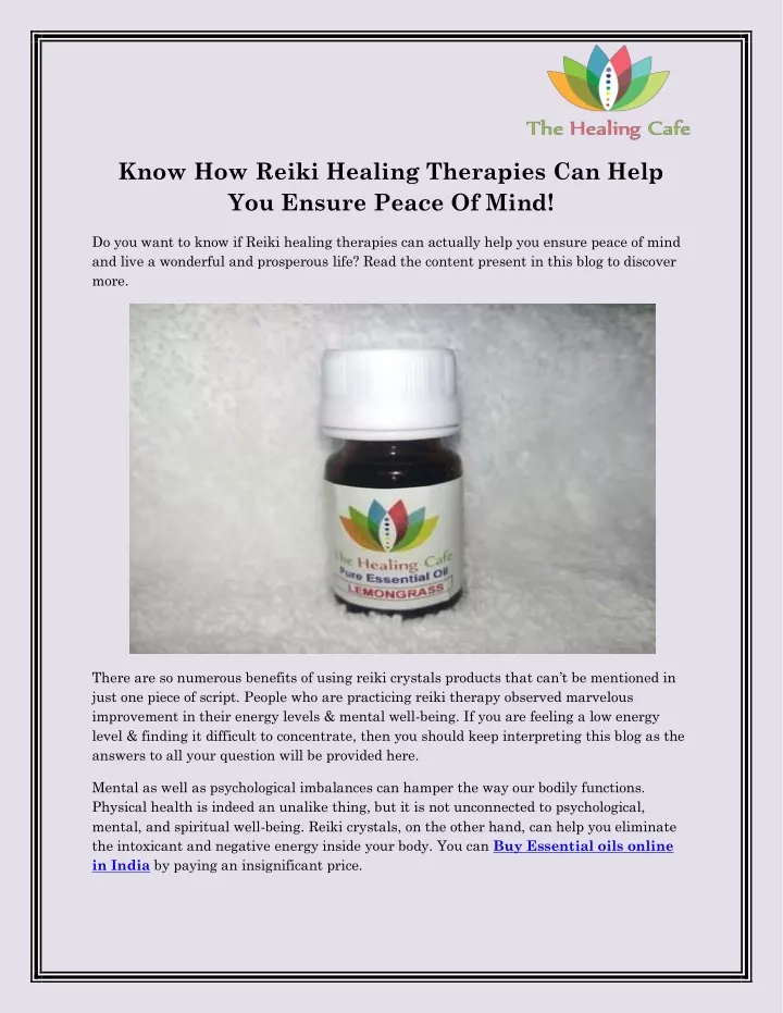 know how reiki healing therapies can help
