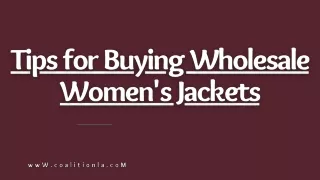 Tips for Buying Wholesale Women's Jackets