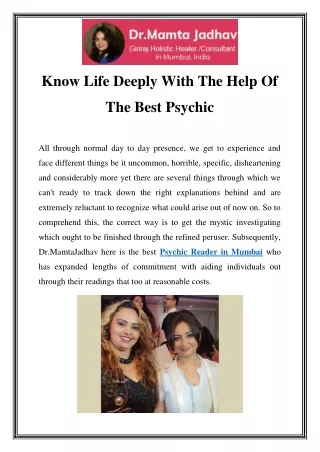 know life deeply with the help of