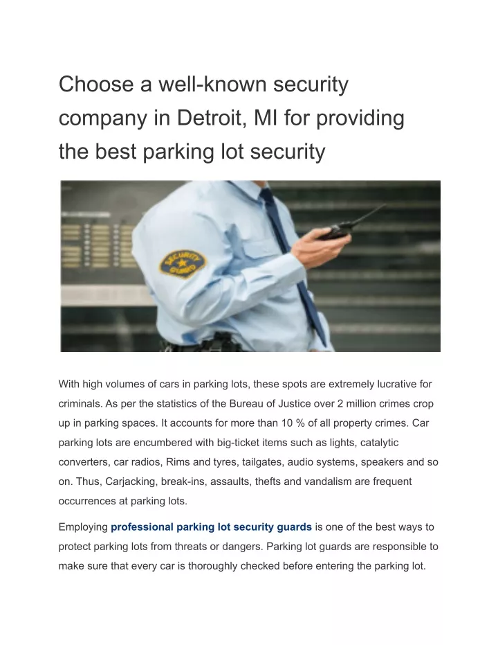 choose a well known security company in detroit