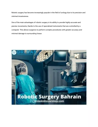 robotic surgery has become increasingly popular