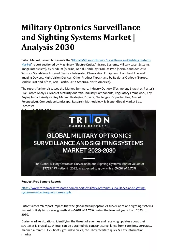 military optronics surveillance and sighting