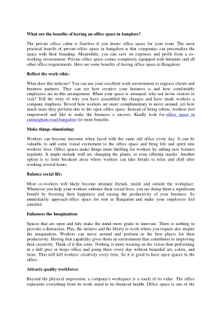 what are the benefits of having an office space