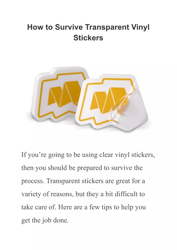 how to survive transparent vinyl stickers