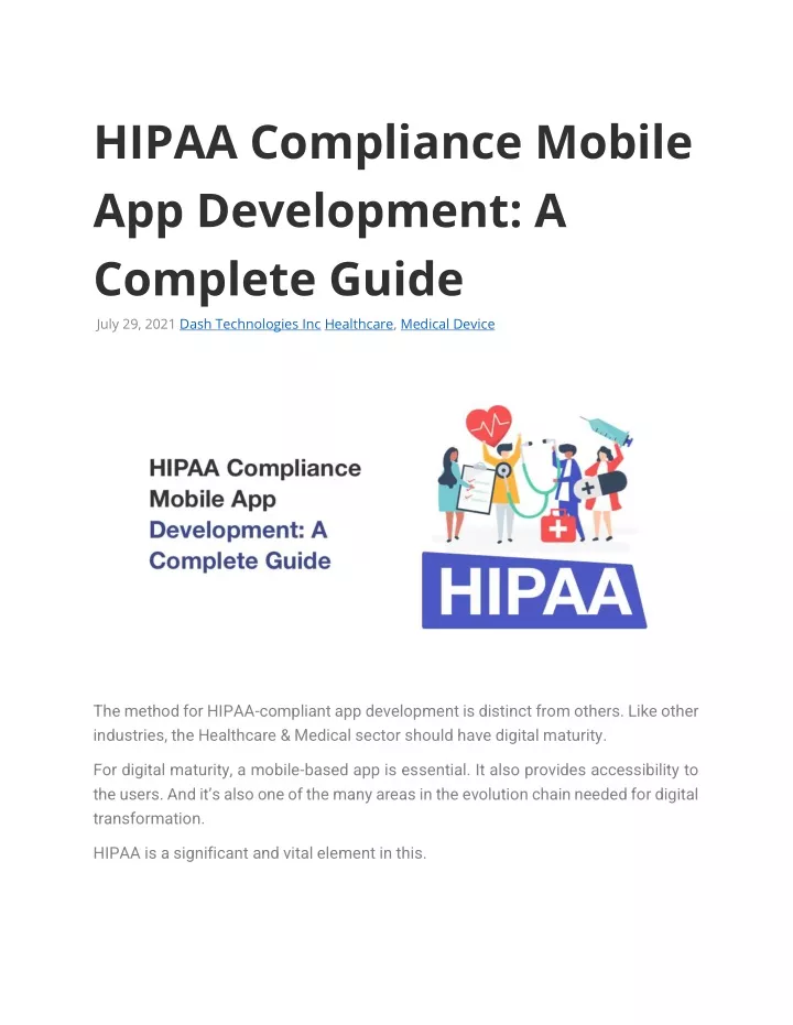 hipaa compliance mobile app development