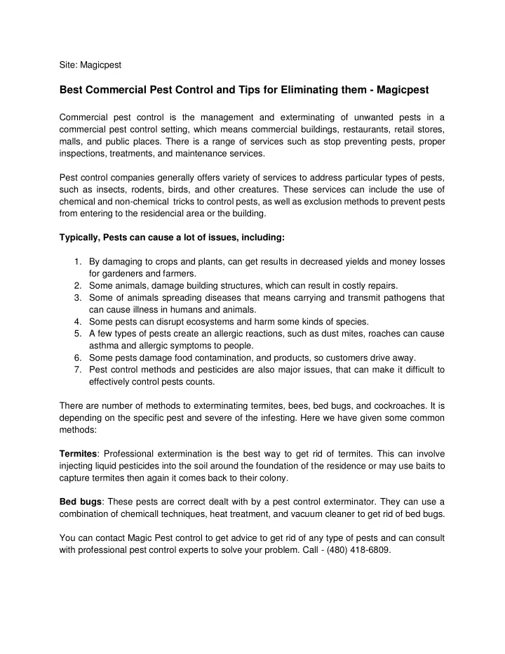 site magicpest best commercial pest control