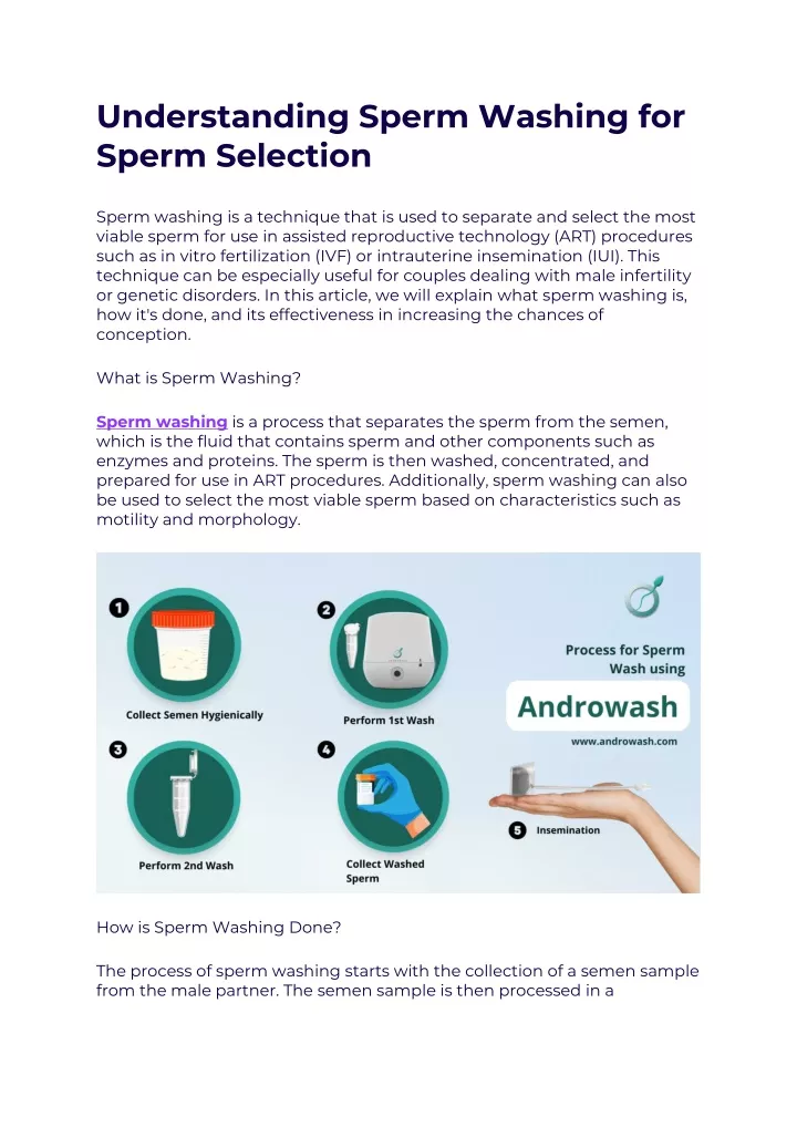 understanding sperm washing for sperm selection