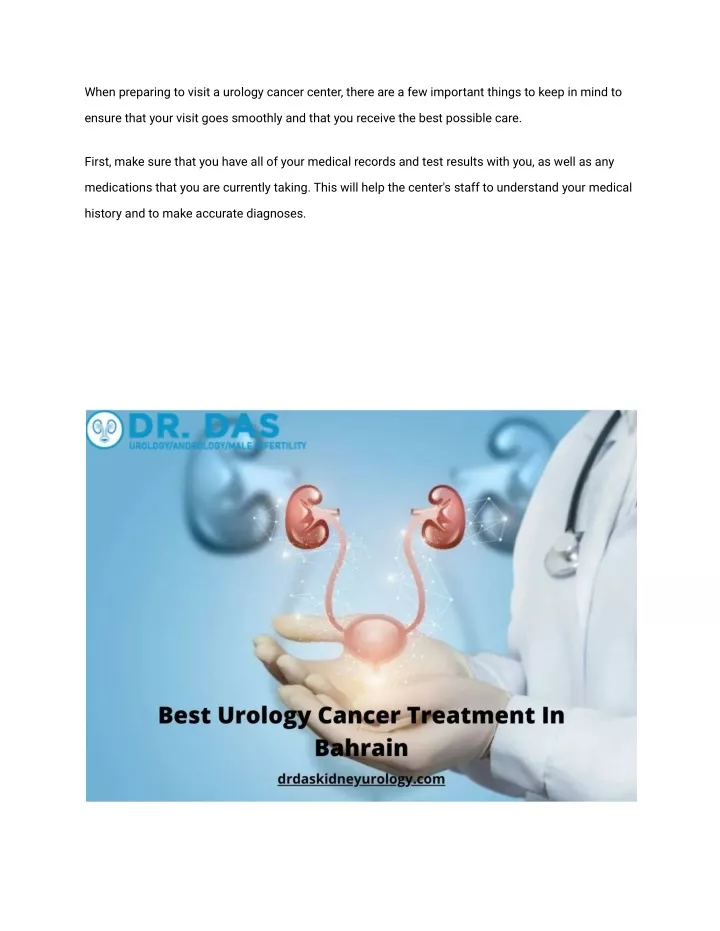 PPT - Things you Need to Check before Visiting Urology Cancer Centre ...