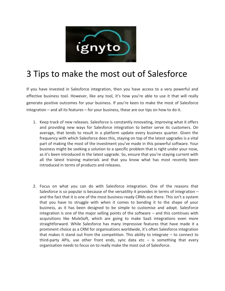 3 tips to make the most out of salesforce