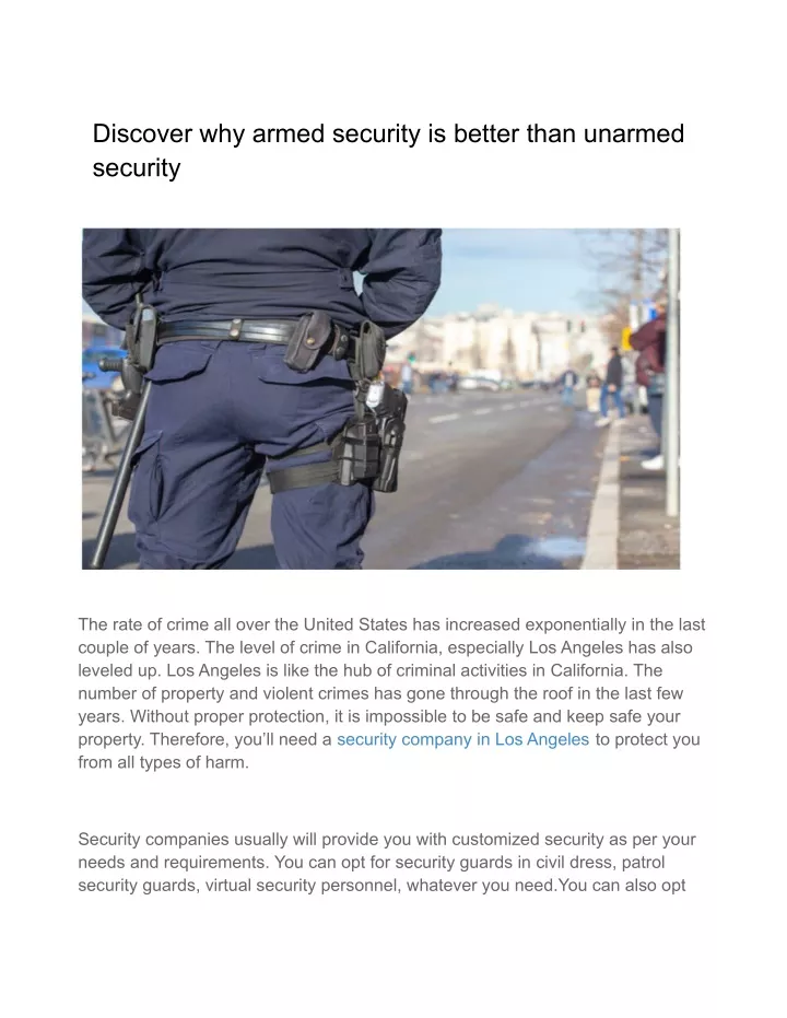 discover why armed security is better than