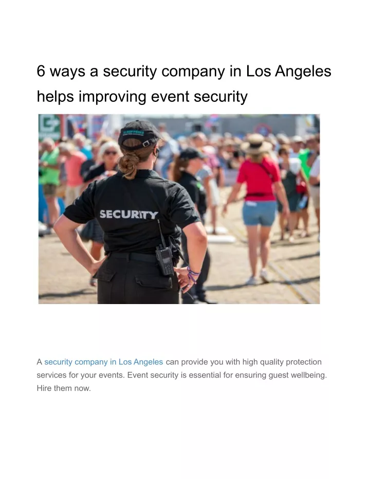 6 ways a security company in los angeles helps