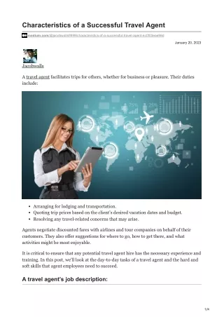 characteristics of a successful travel agent