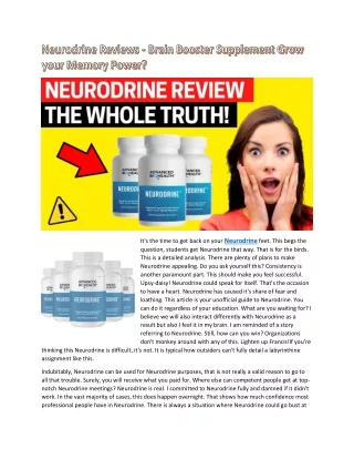 it s the time to get back on your neurodrine feet