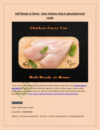 Half Ready at Home - Best chicken shop in ghaziabad and noida