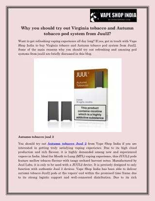 why you should try out virginia tobacco