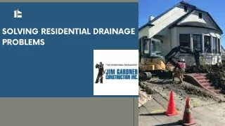 Solving Residential Drainage Problems