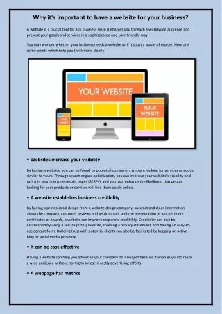 Why is it crucial for your business to have a website?